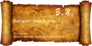 Berger Magdolna névjegykártya